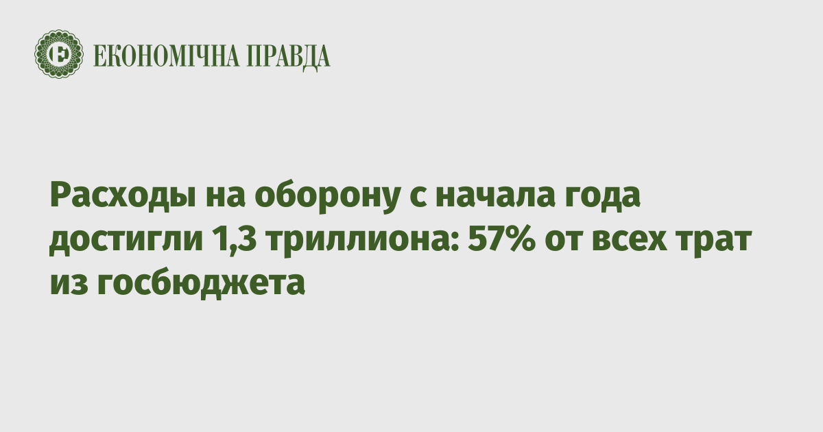 Расходы на оборону с начала года достигли 1,3 триллиона: 57% от всех трат из госбюджета