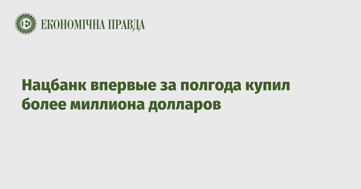 Нацбанк впервые за полгода купил более миллиона долларов